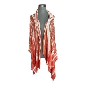 Women's Pink Beige Ombre Scarf 27"x80" Viscose Wool Wrap Shawl Beach Pareo VG